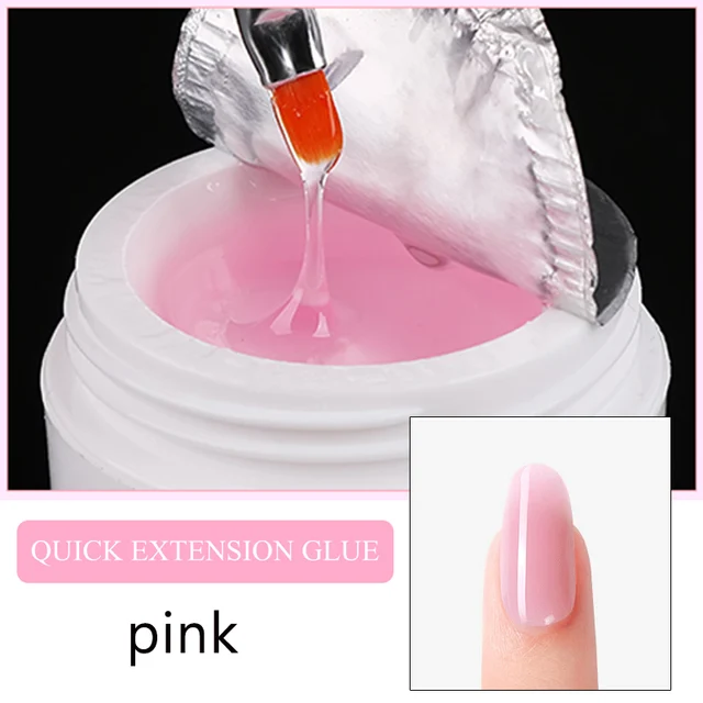 Nail Extension 3 colors Poly UV Gel Builder For Nails Finger Extensions Form Tips UV Gel Polish Art Varnish Kits Sticker pink