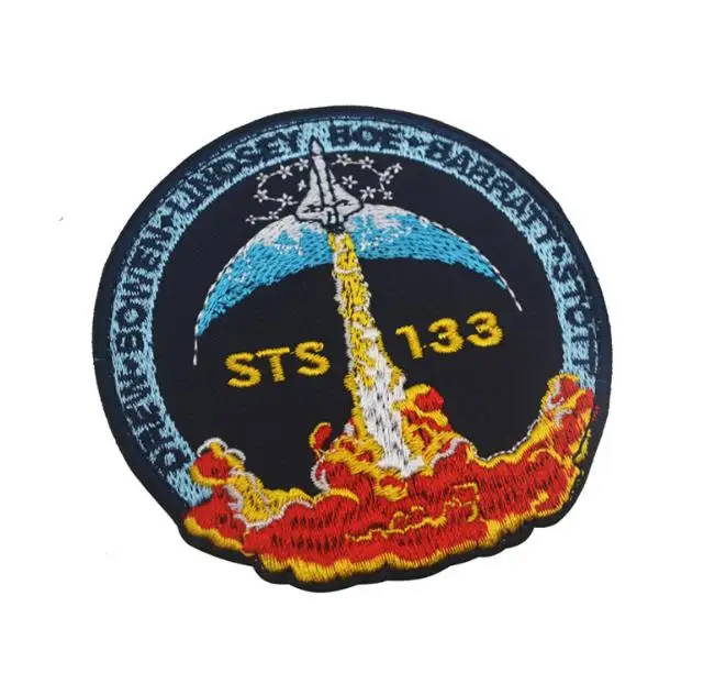 Космический Аполлон Миссия патч человека космические полеты STS133 боевой патч крюк обратно тактические военные заплаты Значки для жилет мешок