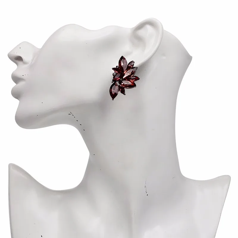 Смешанный винтажный дизайн полный кристалл серьги Модные женские Эффектные серьги-гвоздики с драгоценными камнями для женщин