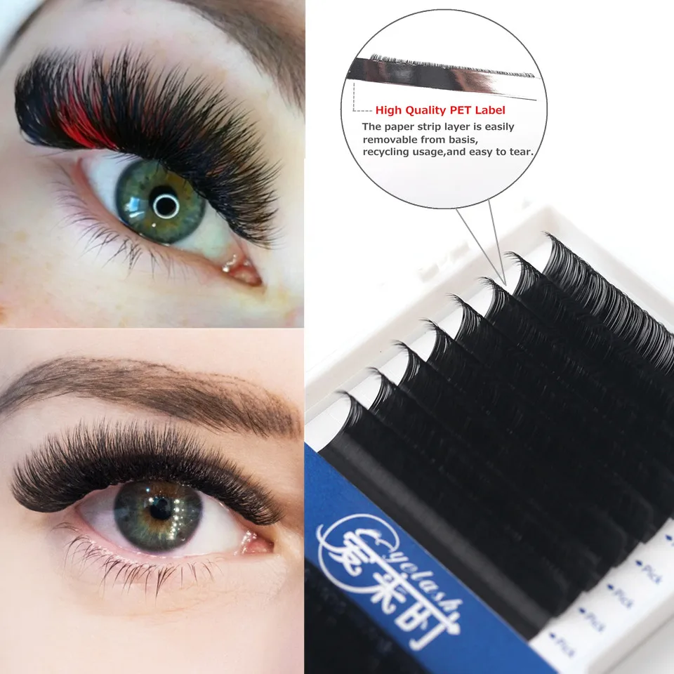 

NEWCOME 4 Tray 16lines Individual Eyelash Extension 3D Russian Lashes BCD Curl Silk Korea Eyelashes False Mink Eyelash Extension