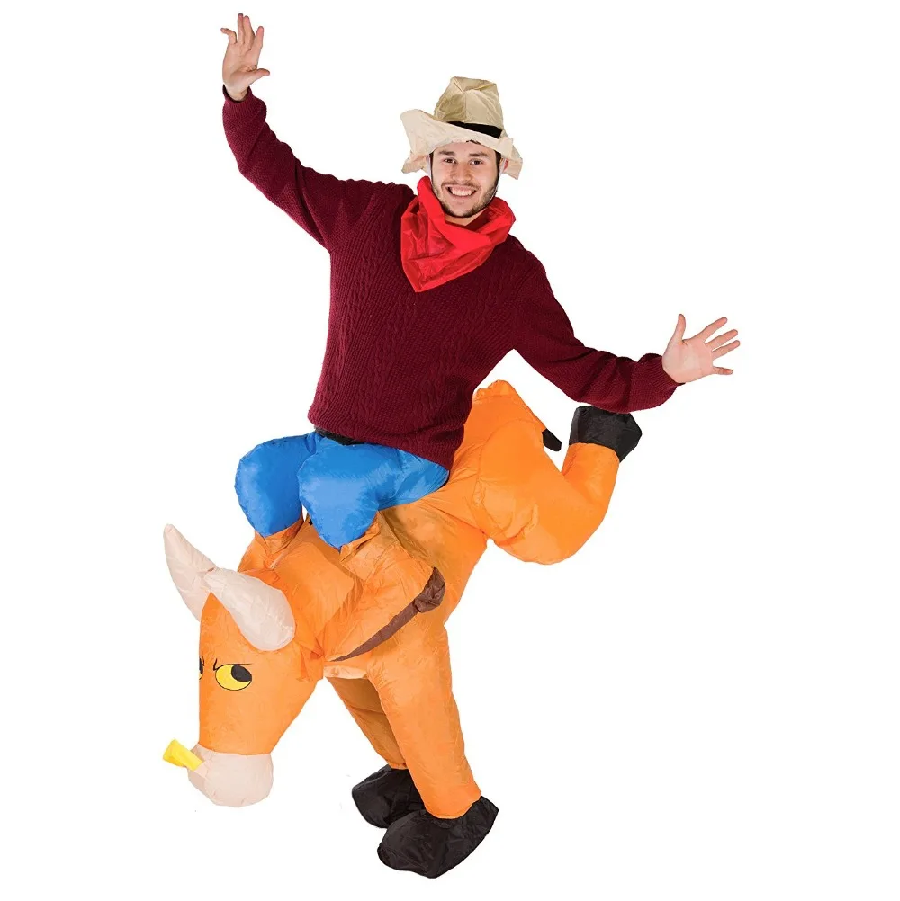 Funny Riding Inflatable Bull Costume For Adult Halloween Party Costume