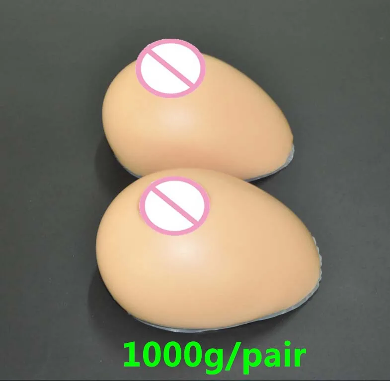 1000g/pair D cup Tan Realistic Silicone Breast Forms dark Artificial Fake Boobs Tits faux seins Bra Pads vagina transgender |