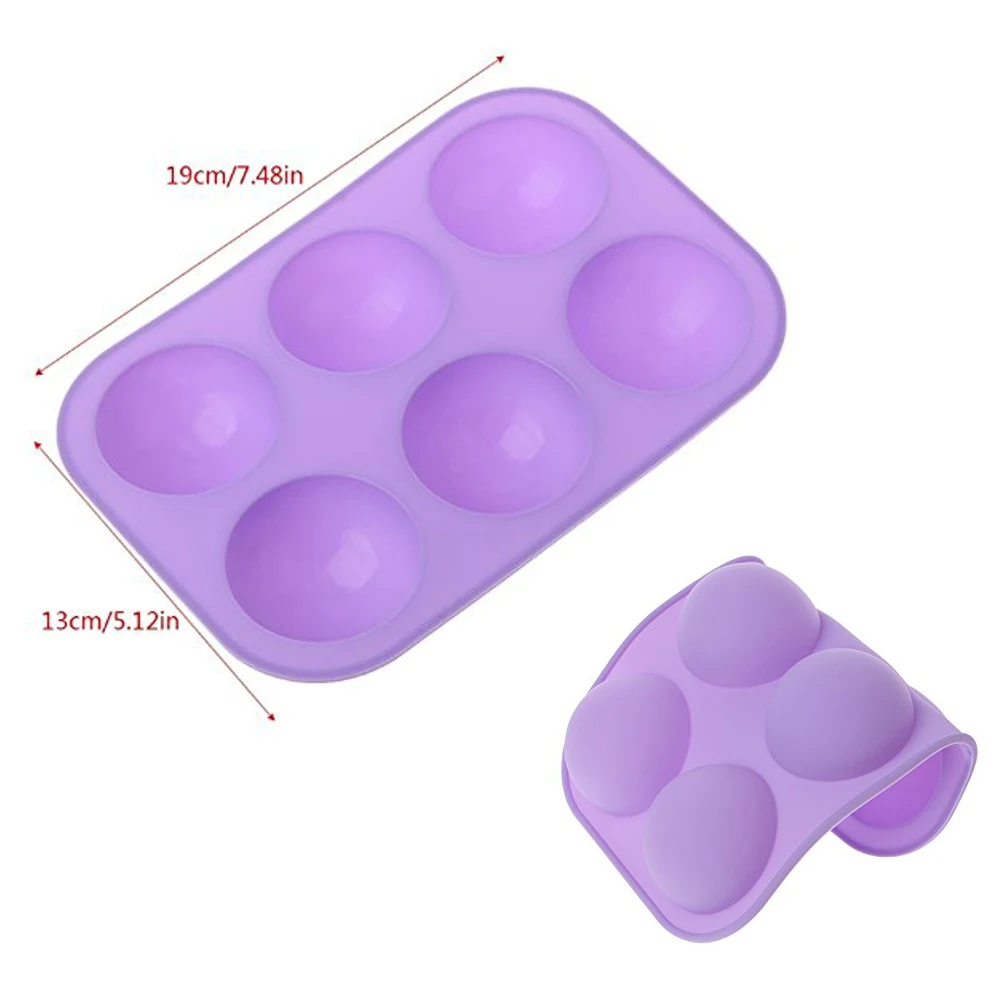 6 Holes Silicone Baking Mold 3D Half Ball Sphere Mold Chocolate Cupcake Cake Mold DIY Muffin Bakeware kitchen Tools