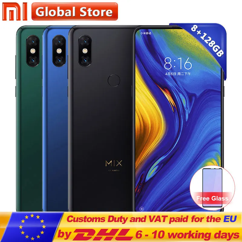 

Xiaomi Mi Mix 3 8GB 128GB Snapdragon 845 Octa Core Smartphone 19.5:9 Full Screen Wireless Charger 3200mAh Telephone