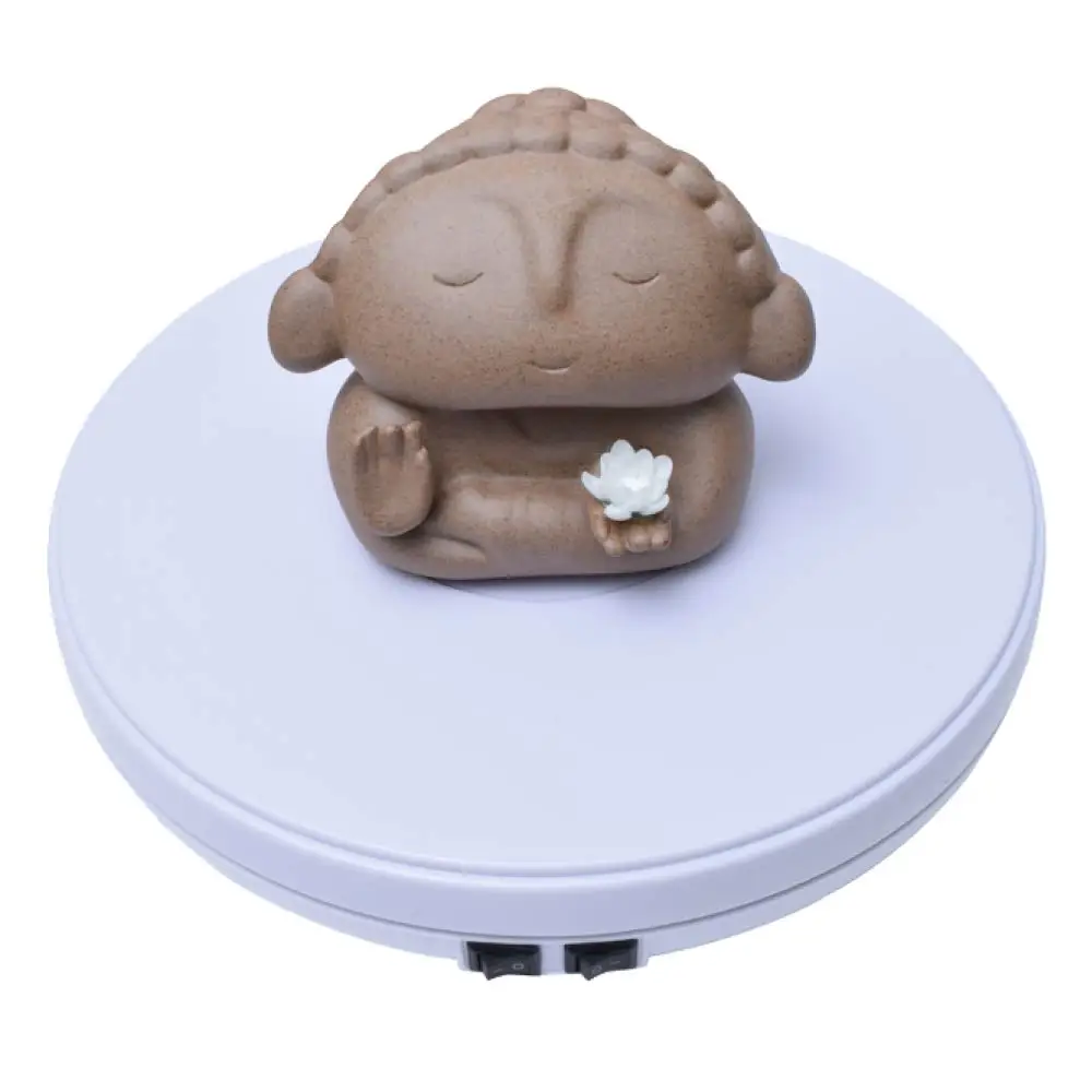 

Fotoconic White 25cm 3D LED Photo 360 Degree Electric Rotating Turntable fr Photography Jewelry Show Video Max Load 10kg
