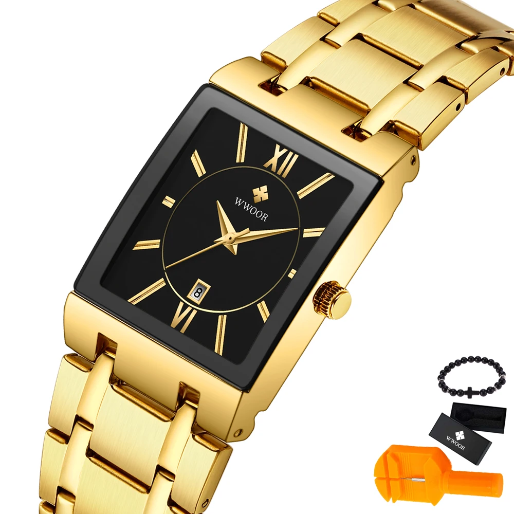 

New Fashion Mens Watches Gold Full Steel Male Wristwatches Sport Waterproof Quartz Watch Men Military Hour Man Relogio Masculino