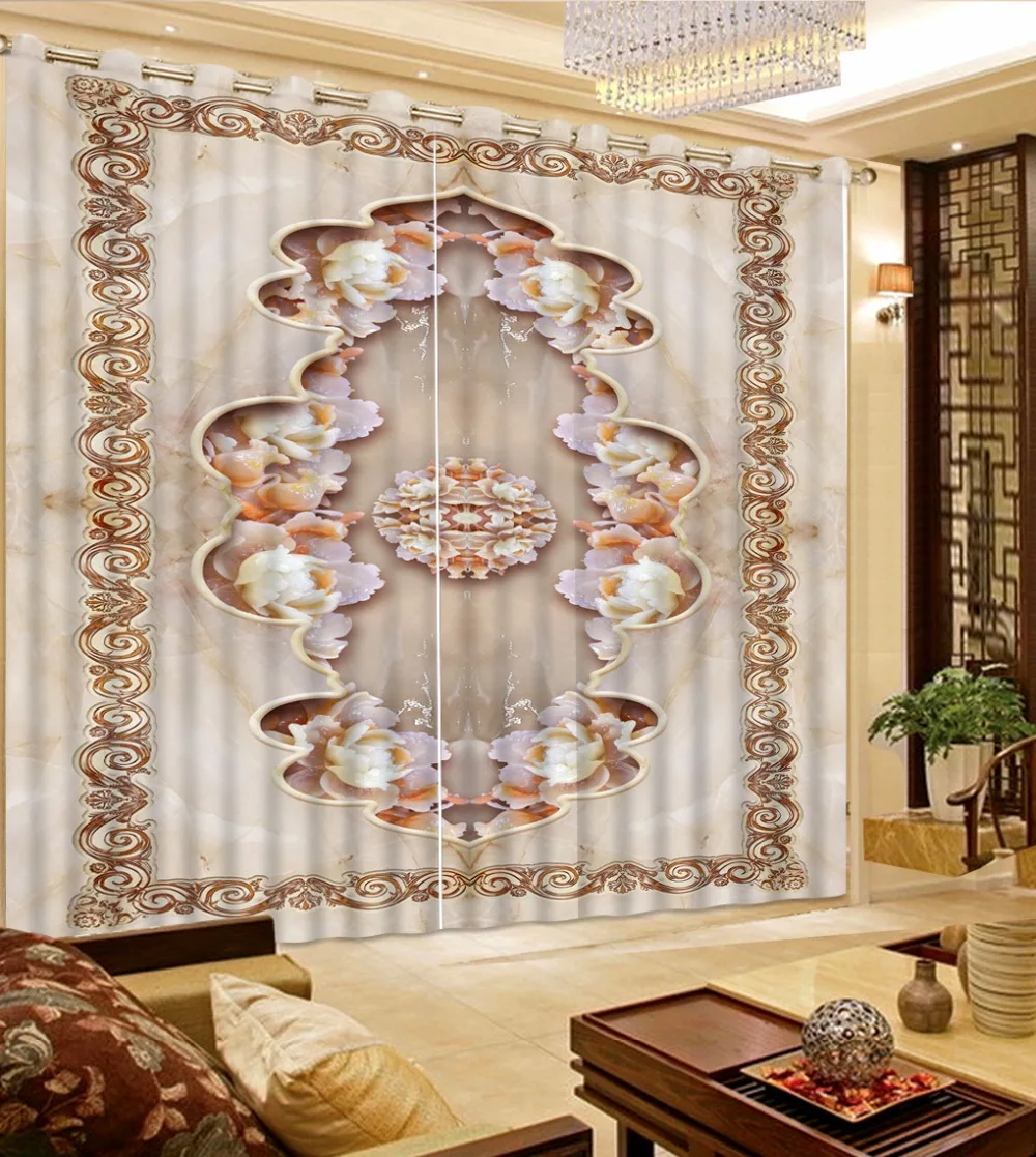 

customize 3d europeu window curtains jade carvings 3d curtains in the living room kitchen window curtains
