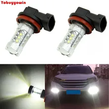 Высокая мощность 2x H8 PGJ19-1 супер яркий белый 80 Вт 6000 К Cree чипы Проектор Автомобильный светодиодный противотуманный светильник DRL