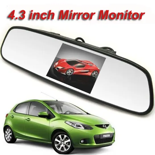 

Accfly 4.3 inch TFT lcd Color reaview mirror monitor for car rear view camera with 2CH av input