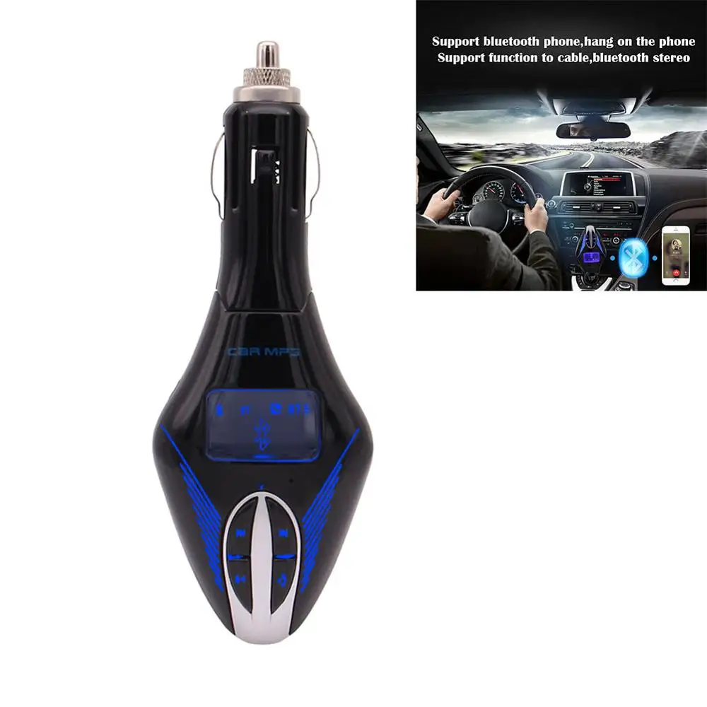 Синий ЖК-дисплей экран поворотный авто комплект MP3-плееры USB SD MMC Беспроводной fm-передатчик модулятор+ пульт дистанционного управления USB