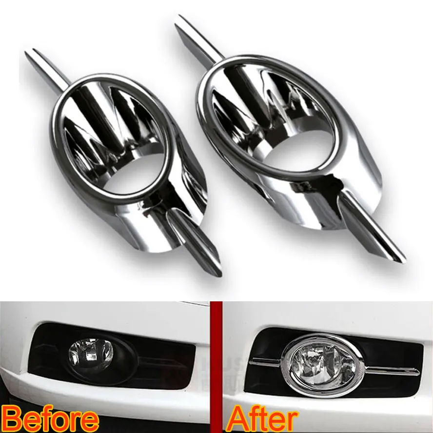 ABS 2Pcs Car Front Fog Light Cover Fog Lamp Trim Garnished Bezel