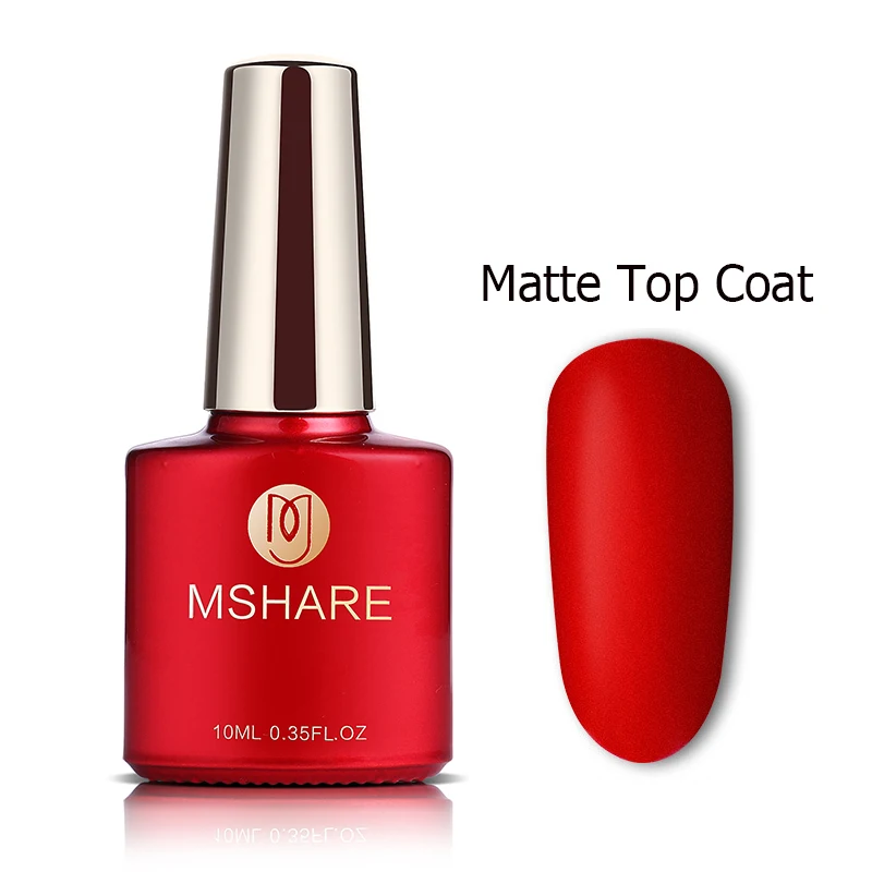 MSHARE матовое верхнее покрытие для ногтей Гель-лак матовый финишное покрытие не имеет оксидного грунтовка для армирования UV пластина гель R01 - Цвет: Matt top coat