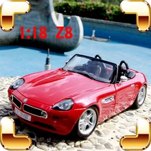 Presente de Ano novo Z8 1/18 Metal Modelo Roadster Liga Veículo de Recolha de Brinquedos Decoração Do Carro Casa Amigo Presente Die-cast vitrine