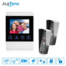 Best Price JeaTone 1200TVL Wireless Door Bell 1.3MP Front Door Camera Video Monitoring Unlocking Talking Intercom System Doorphone