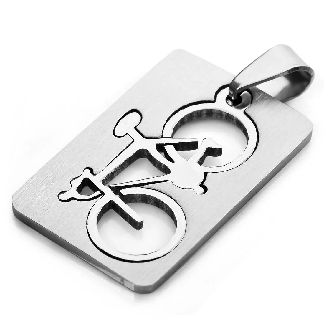 Stainless Steel Men's Bike Pendant Necklace, 58cm silver chainin Chain Necklaces from Jewelry
