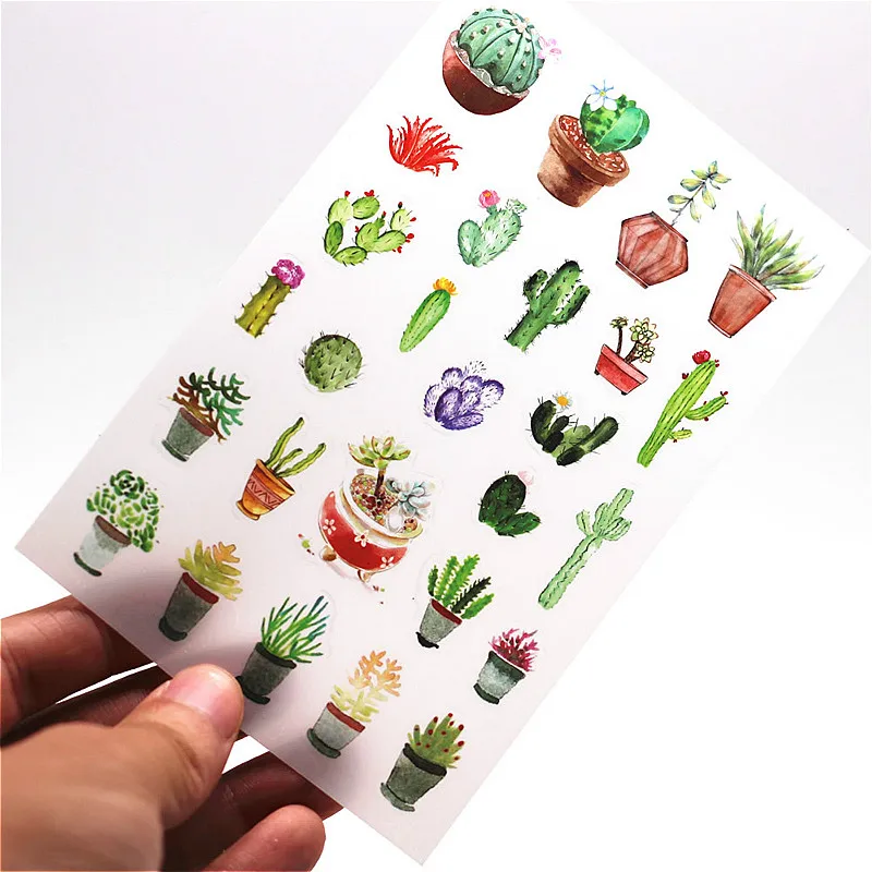 

6PCS/ Set Mini Cute Kawaii Cartoon Plant Notepad Sticky Notes Notebook Stationery Stickers Children Stickers Office Supplies