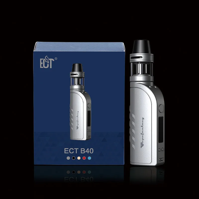 New arrival Original ECT B40 Electronic Cigarettes starter kit 2200mah 2.0ml Vaporizer three color E Cigarette Box Mod - Цвет: Серебристый