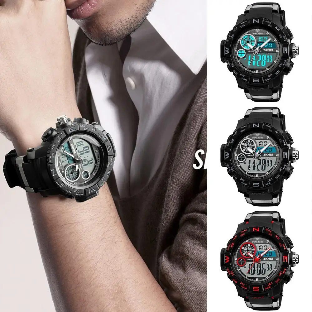 

Fashion Sports Waterproof Dual Time Digital Analog Luminous Wrist Watch Gift Relogio Watch