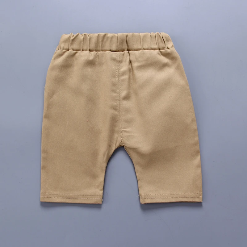 Emmaaby/Детский комплект для маленьких мальчиков, топ с короткими рукавами и отложным воротником+ однотонные шорты комплект из 2 предметов летняя детская одежда для малышей