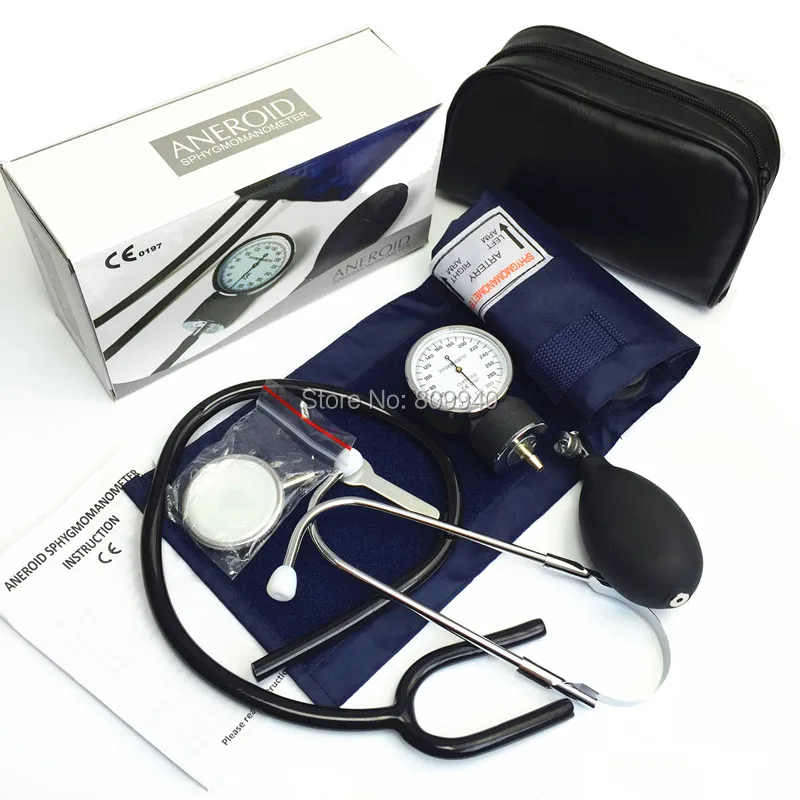 Анероидный сфигмоманометр, прибор для измерения артериального давления, комплект, манжета, стетоскоп, Домашнее использование, кровяное давление, ручной сфигмоманометр