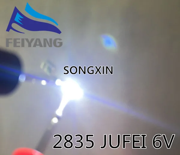 

LED 4000 pcs Backlight 1210 3528 2835 1W 6V 96LM Cool white LCD Backlight for TV TV Application 01.JT.2835BPWS2-C 4000pcs
