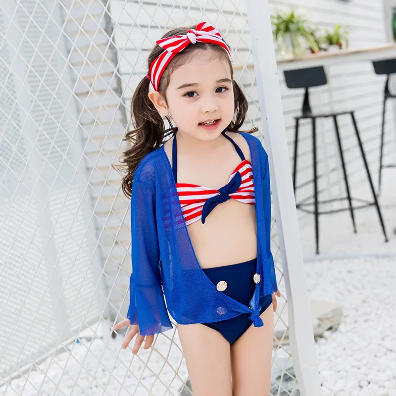 

3pcs Kids Bikini for Girls Baby Girl Swimwear Children's Swimsuit Kids Bathing Suit with Shirt Rash Guard Three Pieces Swimsuit