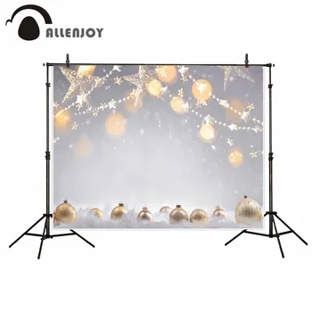 

Allenjoy Christmas decoration gold balls photography backdrops stars shiny fashion ornament newborn children photo background