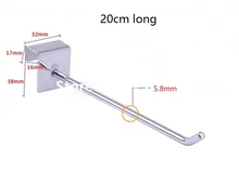 (100 unidades/pacote) 20 cm de Comprimento 6mm de Diâmetro Gancho Mostrar Slatwall Exposição da Loja de Varejo