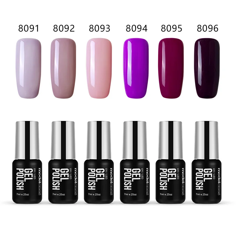 

Modelones 6Pcs Lavender Purple Color Series UV Nail Gel Polish Fashion Pure Color UV Gel Polish Soak Off Led Nail Varnish Set