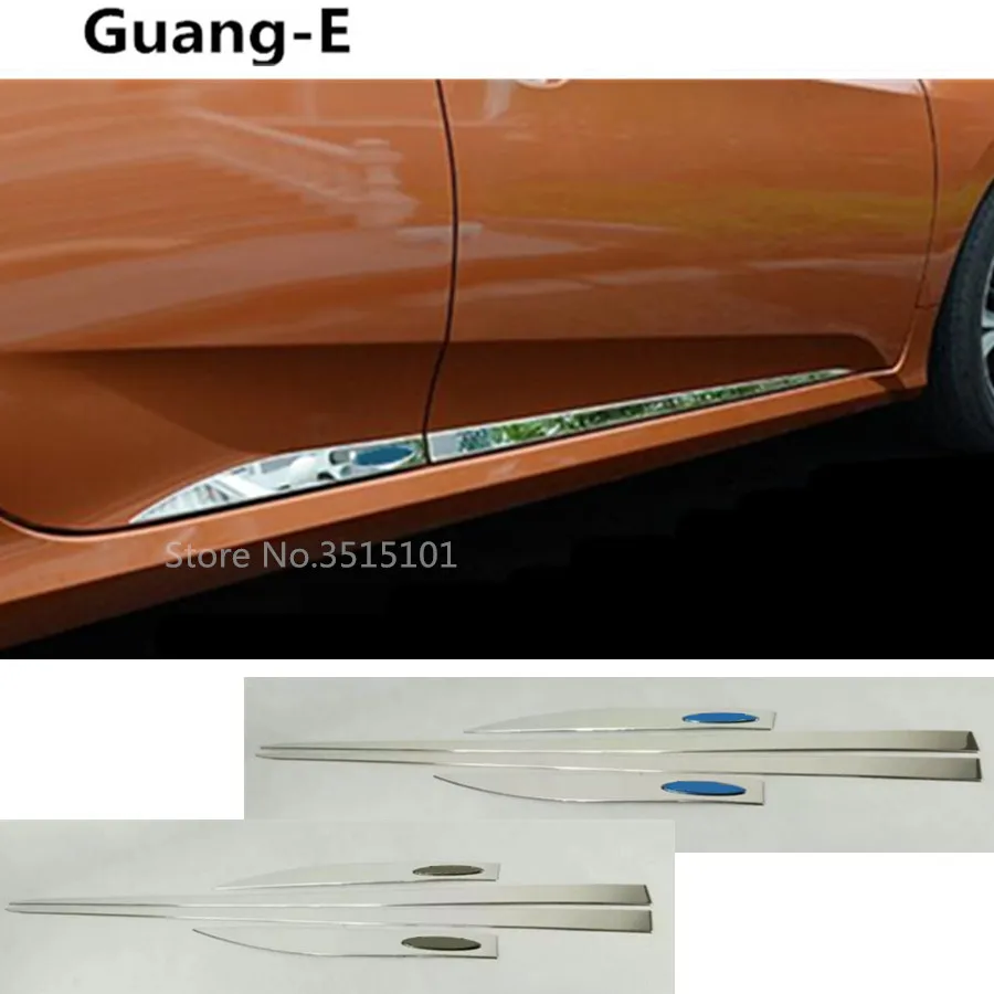 

Car Cover Stainless Steel Side Door Body Trim Stick Strip Molding Lamp 4pcs For Honda Civic 10th Sedan 2016 2017 2018 2019