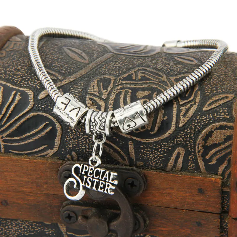 Мода Специальный сестра браслет Семья Подарки Любят SIS Jewelry Для женщин Обувь для