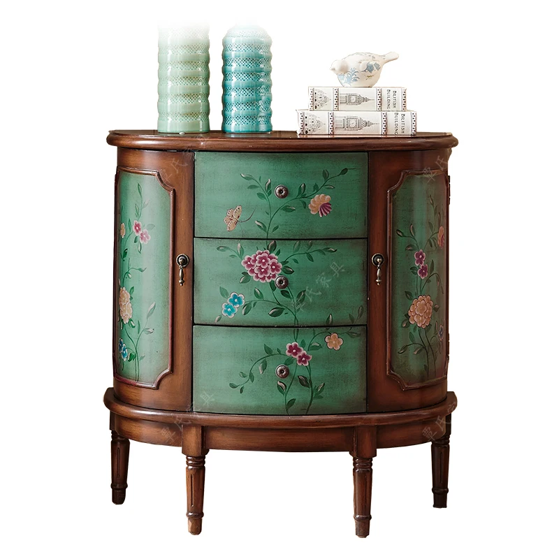 American painting cabinet Mediterranean for old decorative cabinets pastoral European living room storage cabinet locker