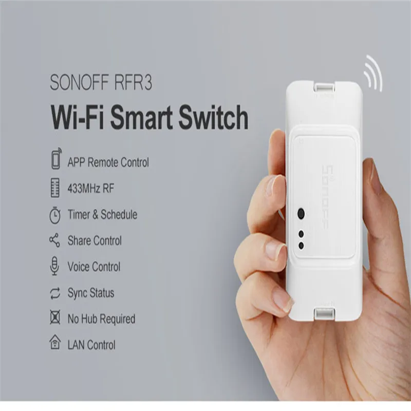 SONOFF 433 RF R3 Смарт вкл/выкл WiFi переключатель, Поддержка app/433 RF/LAN/голосовой пульт дистанционного управления DIY режим работает с Alexa Google Home