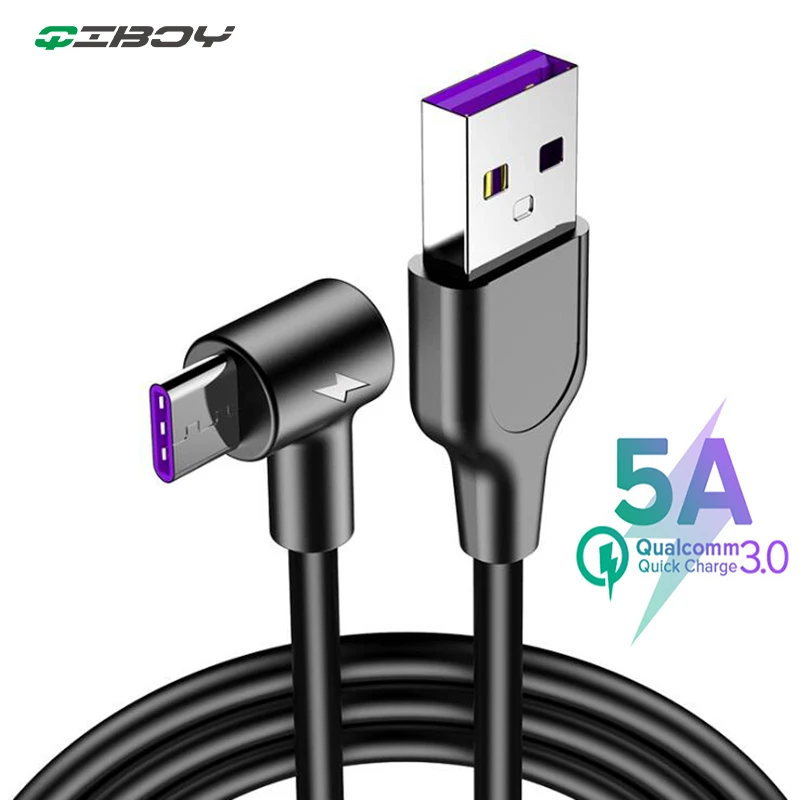 

5A Supercharge Fast Charging Cable USB Type-C Cable for Huawei P20 Mate 20 P30 Pro Samsung S10 S9 USB C Cable Super Charger Cord