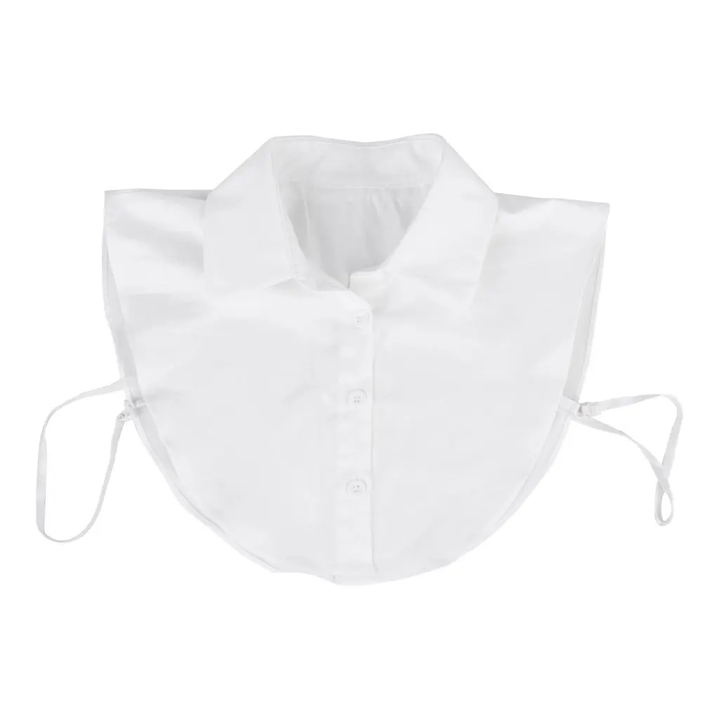 Женская белая блузка со съемным воротником - Цвет: White