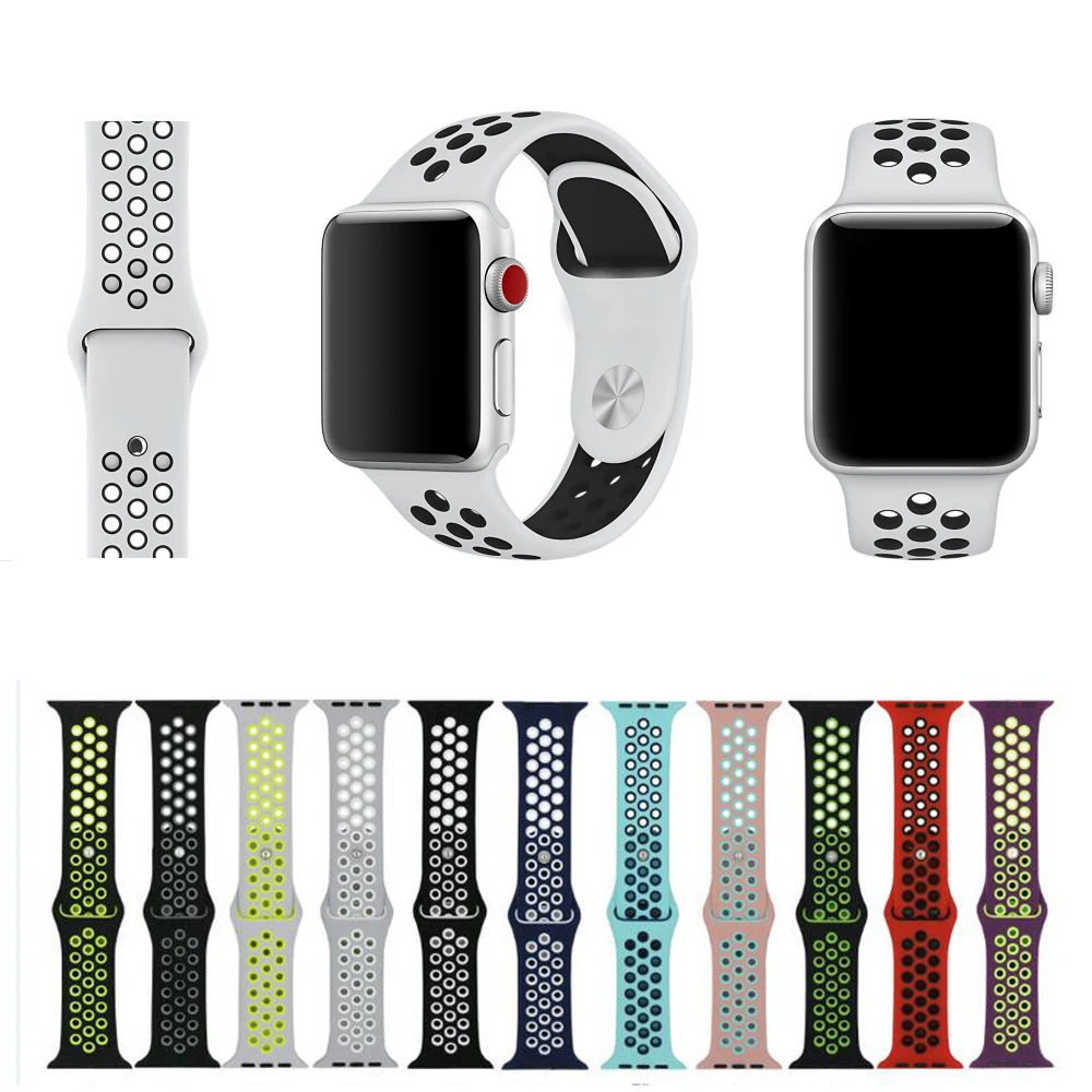 BUMVOR Silicone strap For Apple Watch Band 42 mm/38 Sport Band For Apple Watch Strap For iwatch band Nike  ML size Series 1/2