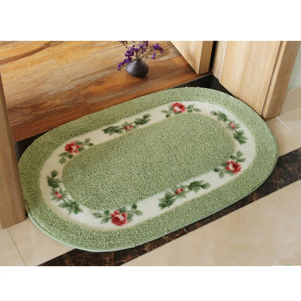 

Bath Mat Bathroom Carpet Mat for Toilet Bathroom Rug Toilet Mat Tub Rug Anti-slipping Absorbent Soft Suede Rose Mat