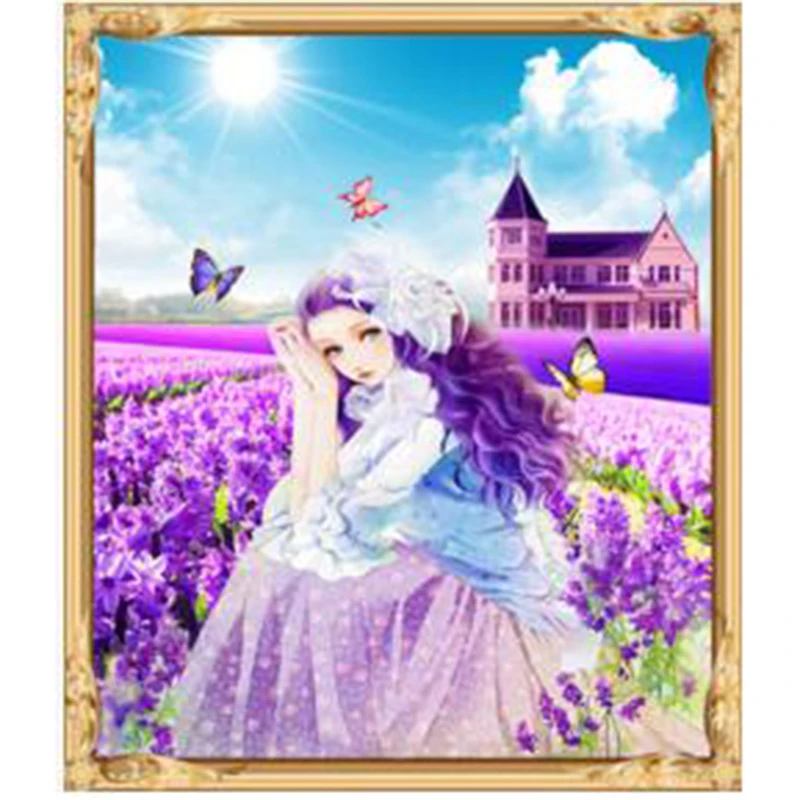 Diamond mosaic full round diamond embroidery needlework cartoon girl diy diamond painting cross stitch kits Home Decor Gift