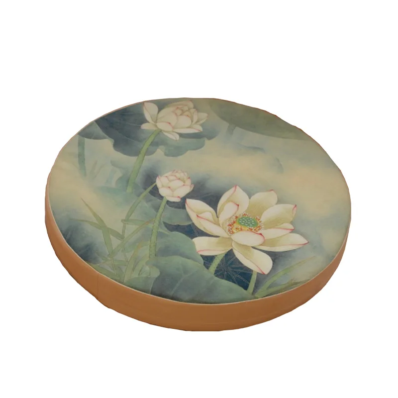 Printed Cotton Traditional Chinese Lotus Futon Cushion Meditation