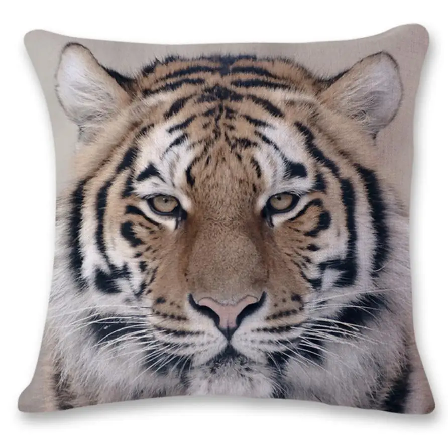 Pillow Case 3D Tiger Lion Leopard Sofa Bed Home Decoration Festival Pillow Case Cushion Cover funda cojin nordico JU20