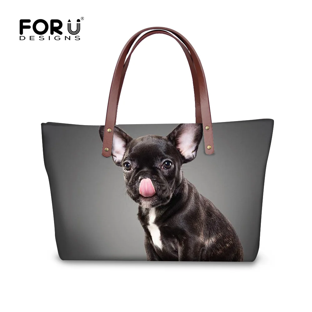 

FORUDESIGNS French Bulldog Messenger Bags for Women Luxury Designer Female Big Cross-body Bags Casual Ladies Shoulder Bags