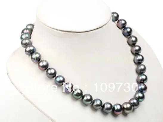 

Jewelry 001945 RARE 12-13MM BLACK CULTURED FRESHWATER PEARL NECKLACE