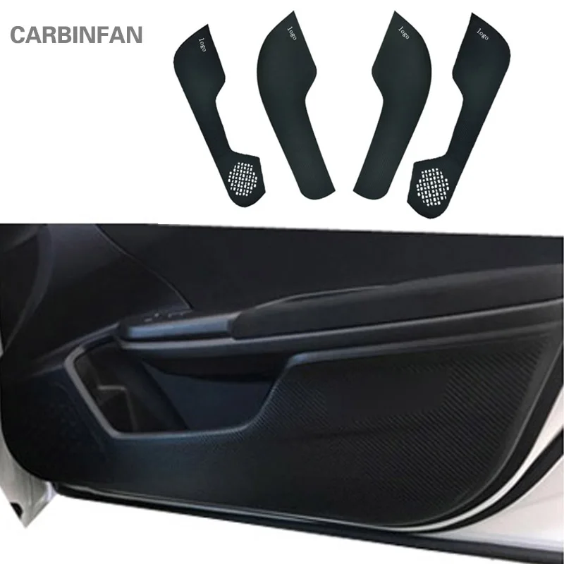 

Carbon Fiber Anti kik Pad For Honda Civic 10th 2016 2017 Protector Sticker Mat Car Sticker Car Accessories Styling C285