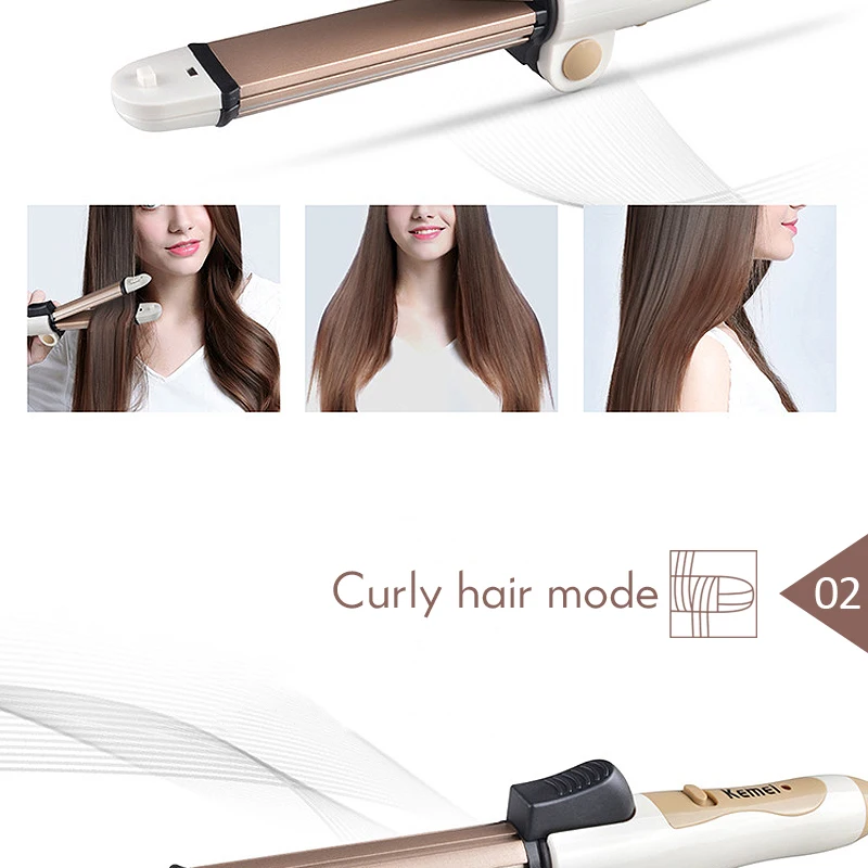 Mini Electric Ceramic Hair Curler Straight Hair Flat Iron Corn Foldable Hair Straightener Female Household DIY Styling Tool 38D