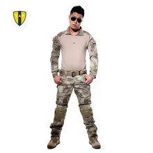 Американский тактический камуфляж военная форма армия костюм Боевая рубашка мультикам военные рубашки наколенник брюки Пейнтбол Охота одежда