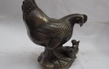 

Chinese classical Brass copper handwork Carved chicken rooster fengshui Statue