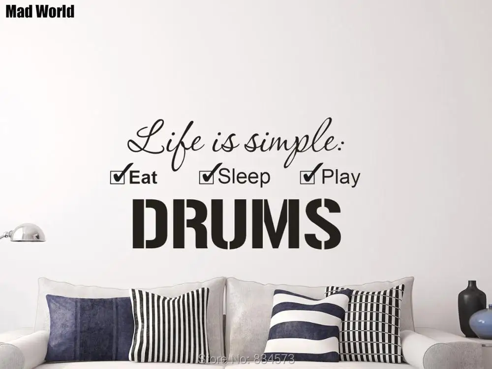 Life is simple Eat Sleep Play Drums 56 106w 47 89w 1