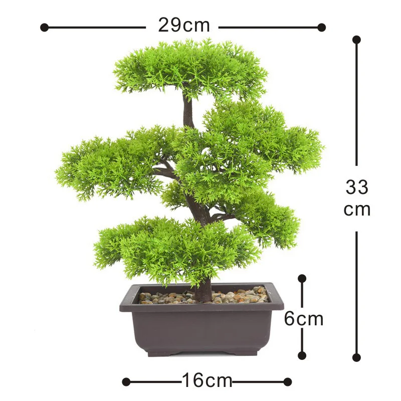 

Pine Artificial Bonsai Potted Home Accessories Living Room Decoration Plant Plastic Office