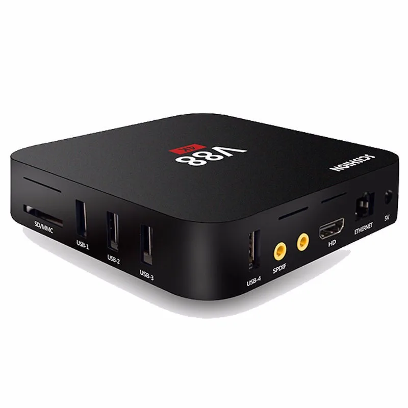 V88 Android tv BOX Rockchip 3229 четырехъядерный Android 6,0 1G/8G 2,4G WiFi 4K* 2K HD медиаплеер