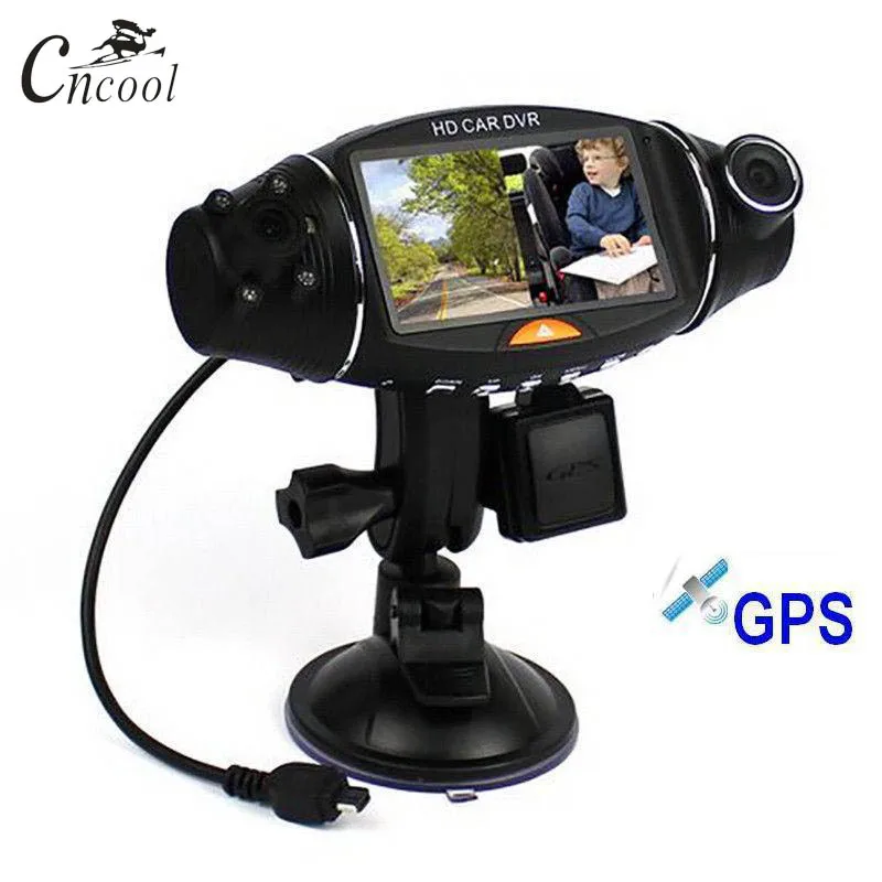 

Cncool IR Car DVR Camera Car DVR GPS Dual Camera HD 1080P Night Vision Dual Lens DVR Recorder Dash Cam 2.7" Video Recorder R310